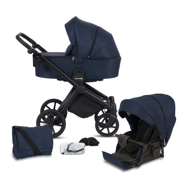 Knorr Baby Kombi-Kinderwagen LIFE+ 2.0 Black Edition Marine blau -Solange Vorrat reicht!-