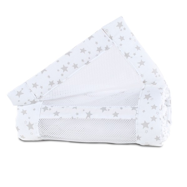 Tobi babybay Nestchen Mesh-Piqué passend für Modell Original, weiß Sterne perlgrau