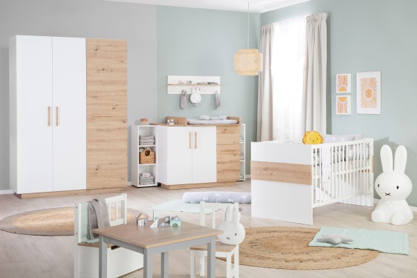 Roba Kinderzimmerset 'Lion' 3-teilig - Bett + Wickelkommode breit + Kleiderschrank